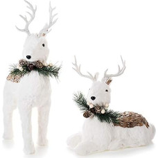 EUROCINSA Polyfoam Reindeer Pair 28 x 13 x 45 cm. 1 Piece, White, One Size