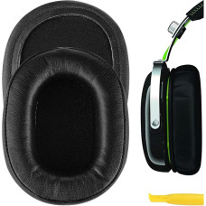 Geekria QuickFit Protein Leather Ear Pads for Razer BlackShark Stereo Gaming Headphones Replacement Ear Pads Ear Cups Repair Parts for Headset (Black)