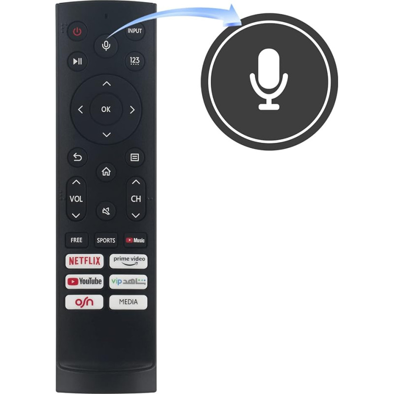 New ERF3F90H Replacement Remote Control for Hisense ERF3A80 ERF3B80H ERF3C80H ERF3D80H ERF3E80H ERF3H80H ERF3I80H EN2J30H EN6A64H 43A60GEVS 43A79GQ 43A77 8GQCHCH4 3A79GQCH 43A77GQTUK 43A7GQ 43A70GQ