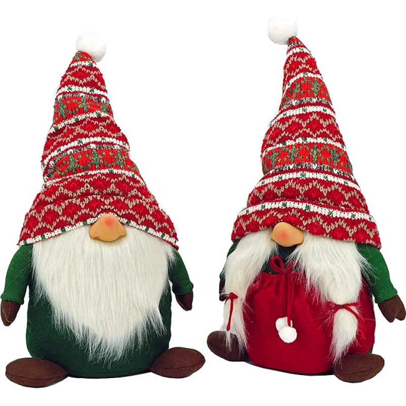 ABC Home Decorative Gnome Figurine Christmas Set of 2