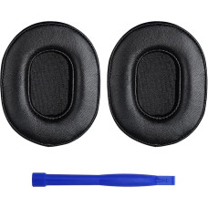 Replacement Genuine Leather Ear Pads for ATH MSR7 M50X Headphones Compatible with HyperX Cloud & Cloud 2 / SteelSeries Arctis 3 5 7 9 9X Pro Wireless Stealth 600 and More (Black)