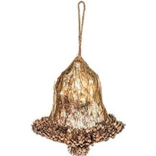 EUROCINSA Ref.28264 Polystyrene Bell Pendants on Orange Leaves and Shiny Cones, 16 x 17 cm, Pack of 6, Gold, One Size