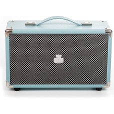 GPO Westwood Retro 25 Watt Speaker with Subwoofer, RCA Input, Bluetooth with Retro Grille and Carry Handle - Blue