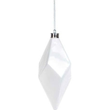 EUROCINSA 28335 Ornament Anhänger Diamant Glas weiß glänzend 10 Øx22 cm 6 Stück, Einheitsgröße