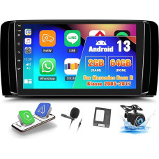 OiLiehu 2G + 64G Android 13 Car Radio 2DIN Carplay Android Car for Mercedes-Benz R-Class W251 R300 R350 R280 R320 2005-2017 Car Radio with Screen 9 Inch with Bluetooth/FM RDS/WiFi/GPS/Rear View Camera