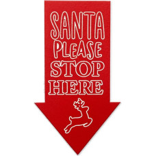 Santa Please Stop Here Christmas Wall Decoration for Living Room Kitchen Bedroom