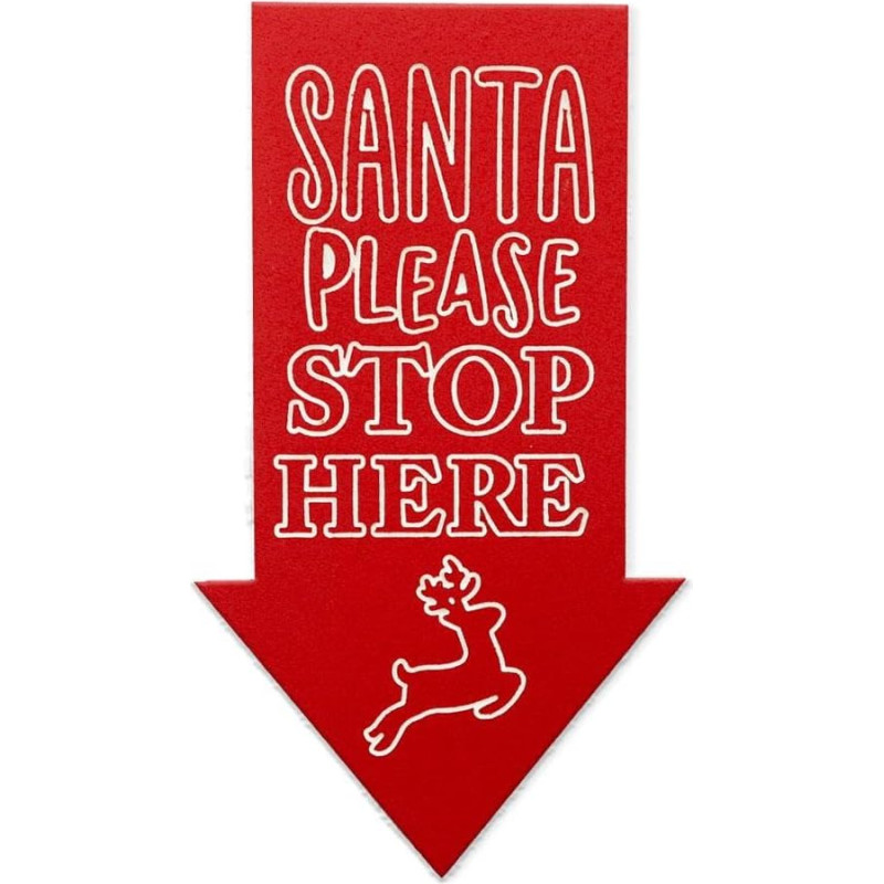 Santa Please Stop Here Christmas Wall Decoration for Living Room Kitchen Bedroom