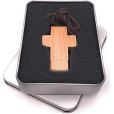 Onwomania Cross made of real wood Christ USB stick in aluminium gift box 32 GB USB 2.0