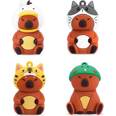 leizhan 4 * 32 GB mielas USB atmintinė Capybara atminties kortelė USB atmintinė dovana vaikams mokytojams draugams