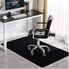ZOKBOM Biuro kėdės kilimėlis kietmedžio grindims, 90 x 120 cm, kilimėlis kėdės apsaugai, neslystantis, stačiakampis, PVC, kilimėlis kėdės stalui, patvarus, juodas, grindų apsaugos kilimėlis biuro kėdei