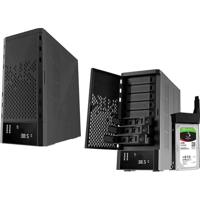 KALEA-INFORMATIQUE USB 3 ir eSATA stovo korpusas 8 SATA diskams. Maitinimo šaltinis 400 W, talpa 128 TB. HARWARE RAID