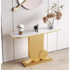 IYUESQ Konsolen-Sofatisch, Retro-Akzenttisch für den Eingangsbereich mit stabilem Metallsockel, perfekt für Wohnzimmer, Flur, Foyer-Dekor