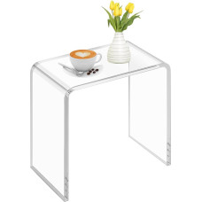 PFOIBOU Akrilo staliukas, naktinis staliukas, akrilo dušo taburetė, pakopos taburetė, vonios kambario taburetė, moderni, skaidri, 40 x 28 x 40 cm, tinka dušui, svetainei, miegamajam, studijai