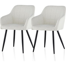 TUKAILAI Valgomojo kėdės 2 Teddy Audinys, virtuvės kėdė, minkšta kėdė, kėdė su porankiu, atlošu, paminkštinta sėdynė, metalinės kojos, svetainės kėdė, virtuvė, valgomasis, svetainė