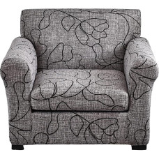 KRFOONN 2 dalių spausdinti sofos užvalkalai, sofos užvalkalai, skalbiami, fotelio, sofos, sofos, sofos užvalkalai, baldų apsauga su elastingu dugnu svetainei (fotelis, 52)