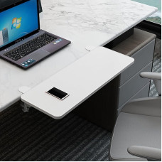 Verstellbare Tastaturablage unter dem Schreibtisch, ergonomische Klemm-Tastaturplattform, faltbare Schreibtischverlängerung, platzsparende Tastaturablage für Home Office, kompatibel mit den meisten