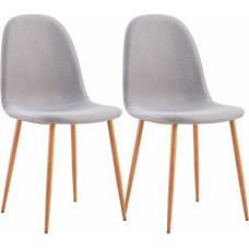 THINIA HOME - Nuova Lininė valgomojo kėdė (2 vnt.) Plieno medžio efekto lininis užvalkalas Gyvenamasis kambarys Miegamasis Prieškambaris Interjeras Modernus dizainas 51L x 44W x 91H cm