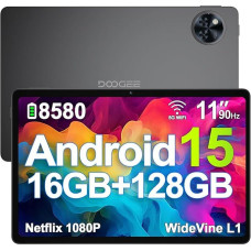 DOOGEE U11 Android 15 Tablet 11 Inch 16GB RAM + 128GB ROM (2TB TF) 8580mAh Gaming Tablet Android, 13MP + 5MP, Octa-Core Tablets PC 2.4G+5G WLAN GMS/WidevineL1/ 3.5mm Audio/GPS/Face ID/OTG [2025]