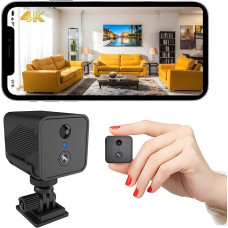 Bextgoo Mini Camera, 4K Indoor WiFi Surveillance Camera with Superior Night Vision - Completely Anti-Glare, Ultra Low Power Consumption, 50 Days Operation, 30-Day Cloud Test + Local Storage