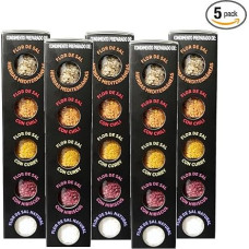 TERRAMAR MALLORCA - 5 x Flor de Sal Black Edition Gurmaniškos druskos rinkinys, sudarytas iš 5 Maljorkos jūros druskos ir prieskonių, idealus dovanų rinkinys (5 x 100 g)