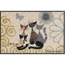 Rosina Wachtmeister Fantasia di Gatti Salonloewe Kilimėlis plaunamas 050 x 075 cm Kilimėlis Dirt Trapper Mat Cats Colourful Front Door