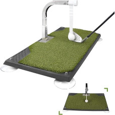 Golf Swing Trainer - Golf Training Device with 5 Height Adjustments - Iron and Club Practice Simulator for Home & Indoor - Portable Golf Swing Practice Mat, True Impact