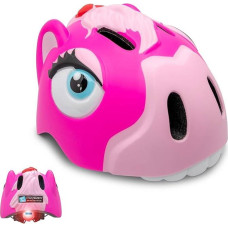 Crazy Safety Casque De Vélo Pour Enfants | Casque Enfants 2-7 Ans Pour Vélo, Skateboard, Cyclisme, Vélo De Course, Trottinette, Rollers | Casque 3D Animalier Léger Et Ajustable 49-55 cm (Cheval Rose)