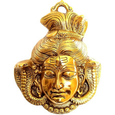 Purpledip Metalinė statulėlė Viešpaties Šivos sieninė pakabinama veido kaukė durims, įėjimui, šventyklai, sienoms (11550A)