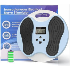 Rechargeable Blood Circulation Stimulator, EMS/TENS Foot Massager (with 4 Electrode Pads), Electric Foot Massager, Relieves Foot and Leg Pain and Swelling, Improves Blood Circulation