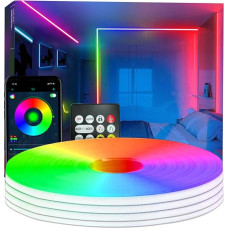Bvokon 20M Neon Strip Lights, RGB-IC Flexible Led Lights Control with App/Remote, Color Changing, IP65 Outdoor Waterproof, Music Sync Light Strip for Bedroom