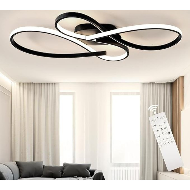 LED lubų šviestuvas, reguliuojamas lubų šviestuvas, su nuotolinio valdymo atminties funkcija, modernus dizainas, LED lubų šviestuvas, tinka miegamajam, balkonui, kavinei, vaikų kambariui, lengvai montuojamas (60 cm)