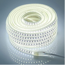 pcning 230 V LED juostelės šviesos SMD 5730 120 LED/m LED juosta 15 m 6000 K šaltai balta IP67 vandeniui atspari lauko juosta (šaltai balta, 15.00)
