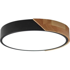 minifair Round Tri-Colour LED Ceiling Light with Dimming Function for Flush Mounting, Black, 30 cm