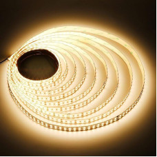 JOYLIT 24 V LED Strip 5 m Warm White 3000 K 2240 LM/M Super Bright Double Row 15 mm UL CE Professional High CRI 90+ LED Strip 240LEDs/M SMD2835 120W Dimmable Light Strip Lighting for Workbench, Garage