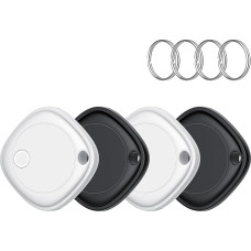 Smart Tracker Tag Pack of 4, Key Finder Compatible with Apple Find My App (iOS Only), IP67 Waterproof, Replaceable Battery, Bluetooth Key Finder for Luggage/Bags/Suitcase/Wallet
