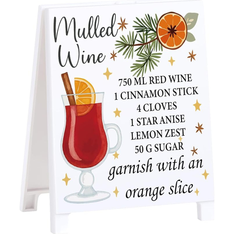 Glühwein trinkendes Weihnachts-Bar-Schild, lustiges Kaffee-Bar-Zubehör, Schreibtischdekoration, Geschenke für Kollegen, neue Paare, Freunde, Alkoholliebhaber, Bars, Dekoration, Pubs, Dekorationen für