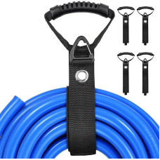 MZSX 4 PCS Robuste Aufbewahrungsgurte mit Griff, robuste Aufbewahrungsgurte, Klettverschluss, für Pool- und Gartenschläuche,Drähte, Kabel, Verlängerungskabel-Organizer(Schwarz)
