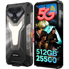 Ulefone Armor 34 Lauko mobilusis telefonas 5G AI išmanusis telefonas 25500mAh 66W 32GB + 512GB/SD-2TB, 6,95 colių FHD+ 120Hz Android 15 su 1100LM universaliu LED apšvietimu 50MP + 64MP naktinis matymas 4 IR LED diodai dizainas/3