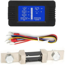 Battery Tester PZEM-015 Multifunctional Battery Meter Current Voltage Power Energy Consumption Capacity Heads with Manual (with 200A Shunt)