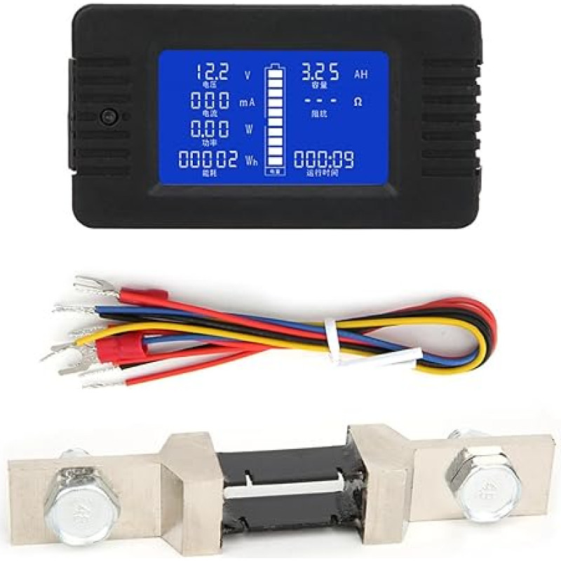 Akumuliatoriaus testeris PZEM-015 Daugiafunkcinis akumuliatoriaus matuoklis Srovės įtampa Galios energijos suvartojimo talpos galvutės su vadovu (su 200A šuntu)