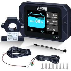 DCHOUSE Battery Monitor 300A 12V/24V/36V/48V, 9-80V Li-Ion/LiFePO4/AGM/Gel Batteries, Battery Tester for Motorhomes, Solar Systems