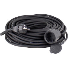 as - Schwabe Rubber Extension Cord, 15 m, H05RR-F 3G1.5, Cable with Schuko (German Version) Plug and Schuko Socket, incl. Protective Cap, 230 V, 16 A, IP44, Black, 60315