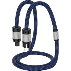 HiFi Power Cable High-End 4N OFC Power Cable C15 3-Pin Plug Made of Carbon Fibre High-Quality Nylon Braided Hose Power Cable for Subwoofer, Amplifier, DAC/DVD HiFi Devices (2 m / 6.6 ft)