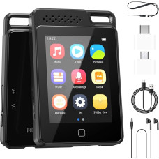 BOOTEEK MP3 grotuvas 64 GB su 2,4 colio jutikliniu ekranu Nešiojamasis muzikos grotuvas su 