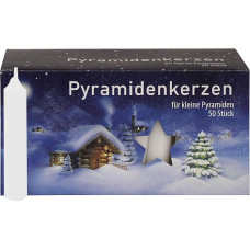 JEKA Piramidės žvakės baltos spalvos