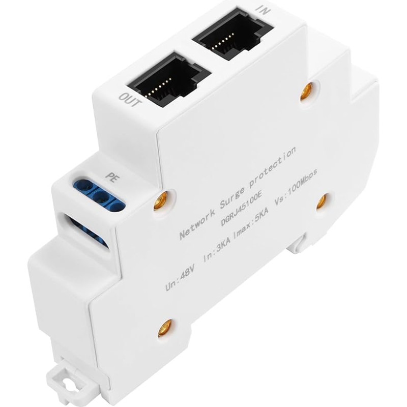 SinLoon DIN bėgis Ethernet viršįtampių apsauga 100Mbps POE viršįtampių apsauga 1-2-3-6 jungikliui, maršrutizatoriui, apsaugos kamerai, tinklo įrenginiui