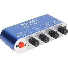 Zunate - Stereo Mixer, 4-in-1 Out Audio Mixer, Home Audio Power Amplifier System with Volume Control, 3.5mm AUX Sound Selector Amplifier for