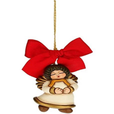 THUN - Kalėdų eglutės dekoracija su žvaigžde - Kalėdų dekoracija namelis - didelio formato - keramika - 5 x 3,5 x 7 cm