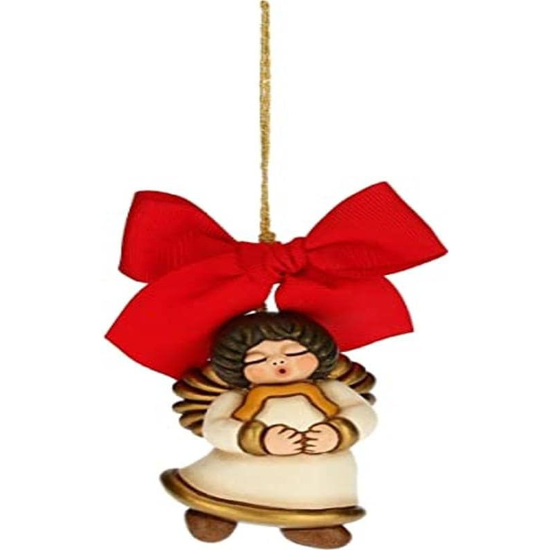 THUN - Kalėdų eglutės dekoracija su žvaigžde - Kalėdų dekoracija namelis - didelio formato - keramika - 5 x 3,5 x 7 cm