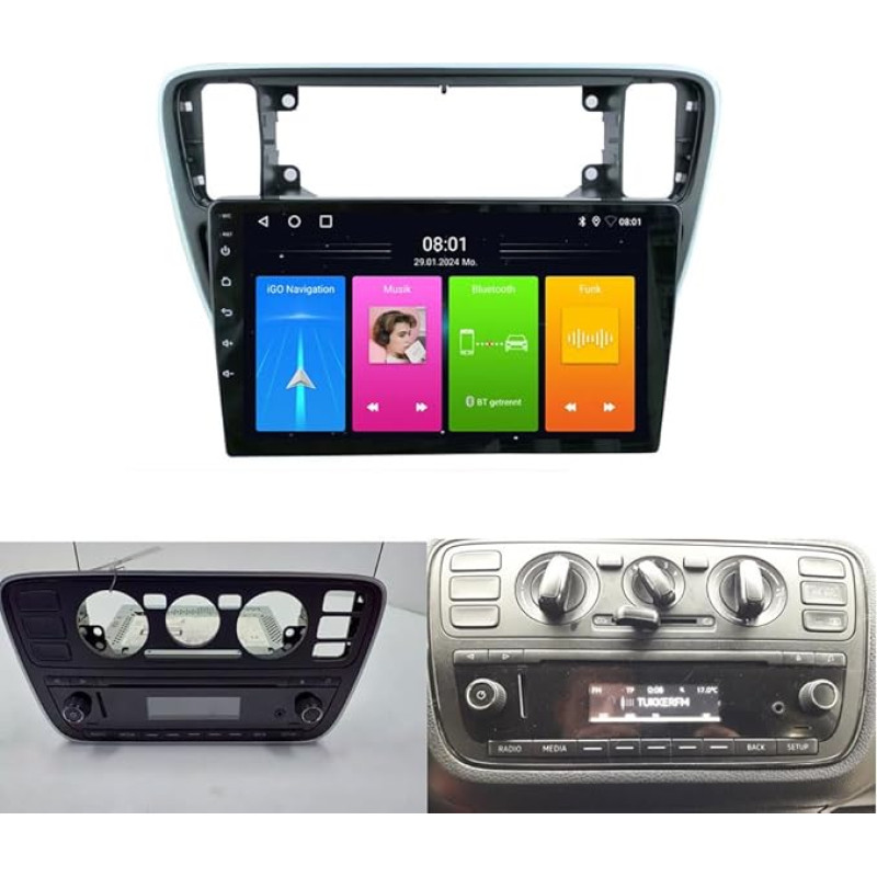 2+32G automobilinė radijo navigacija, skirta VW Load UP 121, 122, BL1, BL2/UP!e-Up! 121,122,123,BL1,BL2,BL3/Skoda Citigo E-Citigo AA NF1 NE1 RCD215 - Car Carplay/Android 9 colių HD jutiklinis ekranas su GPS navigacija